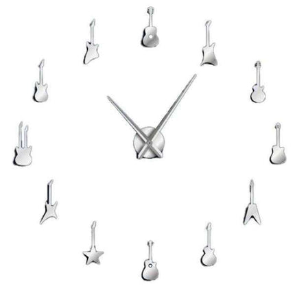 Reloj de pared adhesivo siluetas guitarras