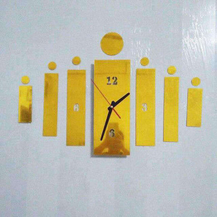 Reloj de pared adhesivo rectangular espejo