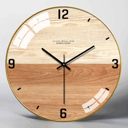 Reloj de pared de cristal piña dorada