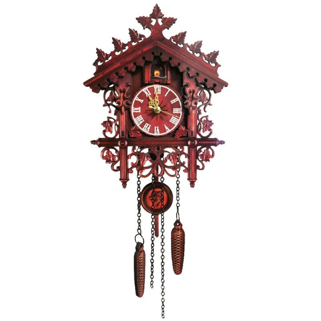 Reloj de cuco de madera tallada