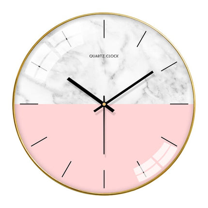 Reloj de pared de cristal piña dorada