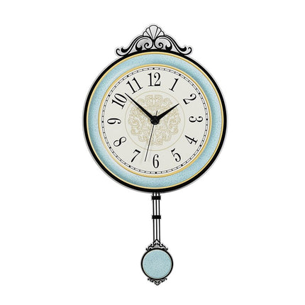 Reloj de péndulo moderno pared azul