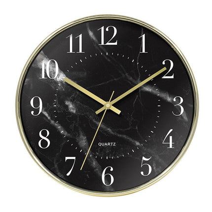Reloj de pared efecto mármol cuarzo
