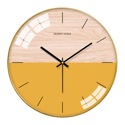 Reloj de pared de cristal piña dorada