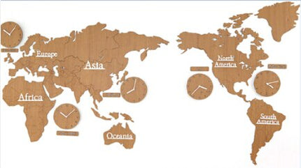 Reloj de pared mapa mundial zonas horarias