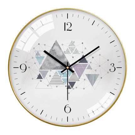 Reloj de pared de cristal piña dorada