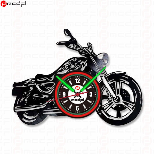 Reloj de pared moto rojo y verde