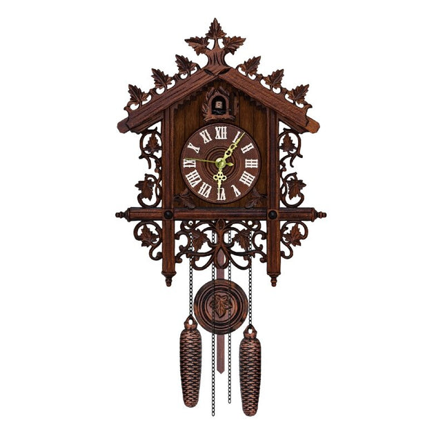 Reloj de cuco de madera tallada