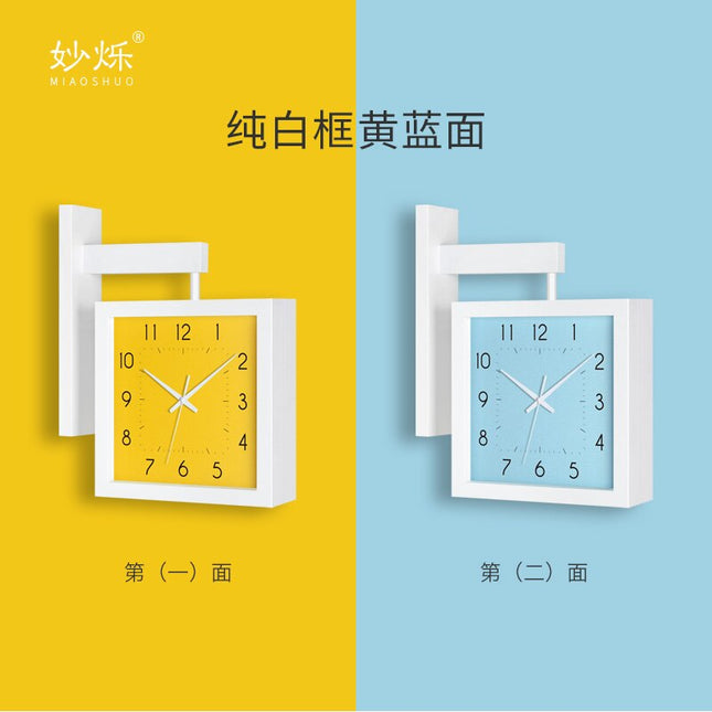 Reloj de pared cuadrado de madera