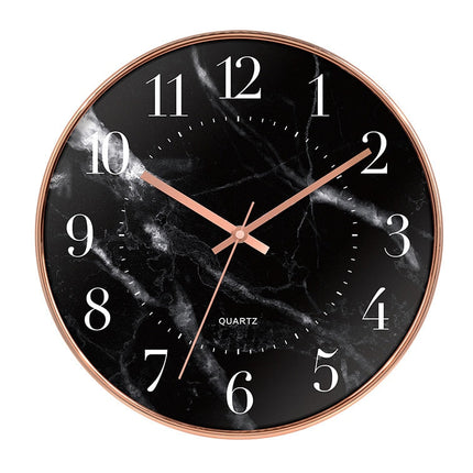 Reloj de pared efecto mármol cuarzo