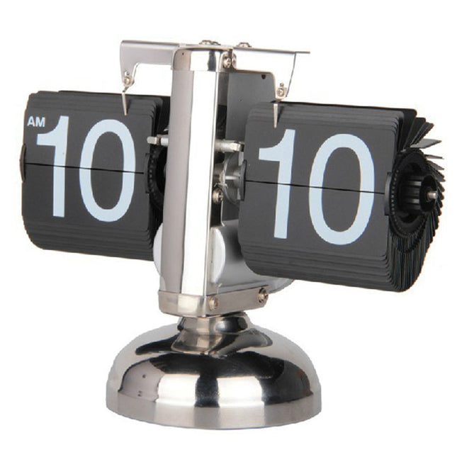 Reloj flip de mesa blanco y negro