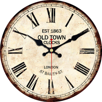 Reloj de pared vintage blanco roto