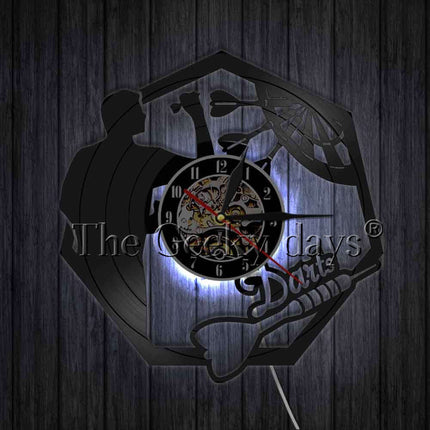Reloj de vinilo para jugadores dardos