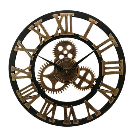 Reloj pared industrial madera y metal