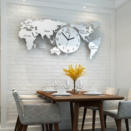 Reloj de pared mapamundi gigante