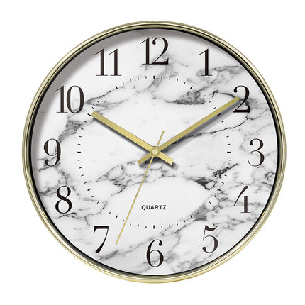 Reloj de pared efecto mármol cuarzo