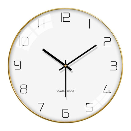 Reloj de pared de cristal piña dorada