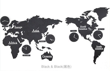 Reloj de pared mapa mundial zonas horarias