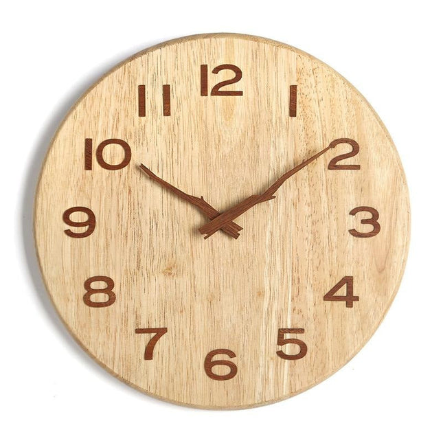Reloj de pared madera natural 40 cm