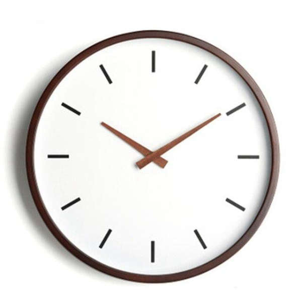 Reloj de pared redondo marco madera