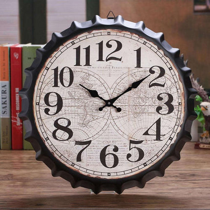 Reloj de pared vintage forma chapa cerveza