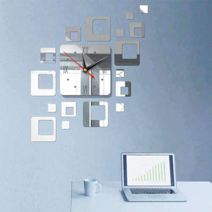 Reloj de pared cuadrado diseño adhesivo