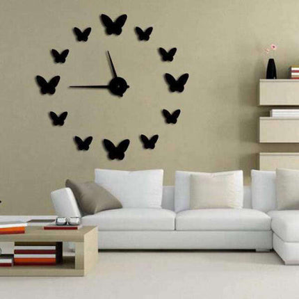 Reloj de pared adhesivo con mariposas