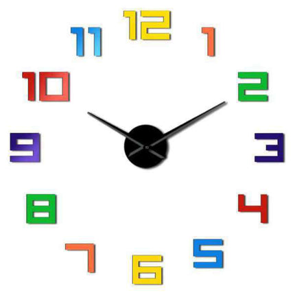 Reloj de pared adhesivo 3D arcoíris