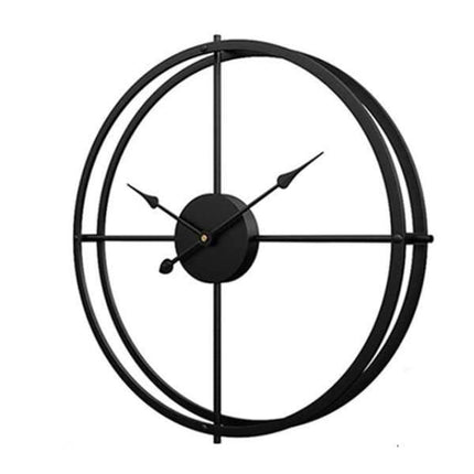 Reloj de pared nórdico de metal negro