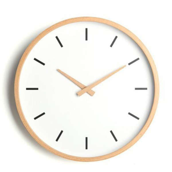 Reloj de pared redondo marco madera