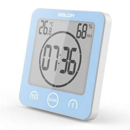 Reloj digital cuadrado para baño con ventosa
