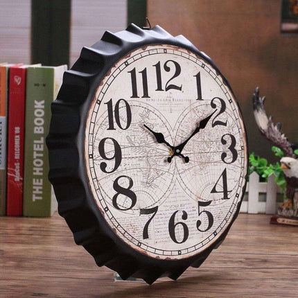 Reloj de pared vintage forma chapa cerveza