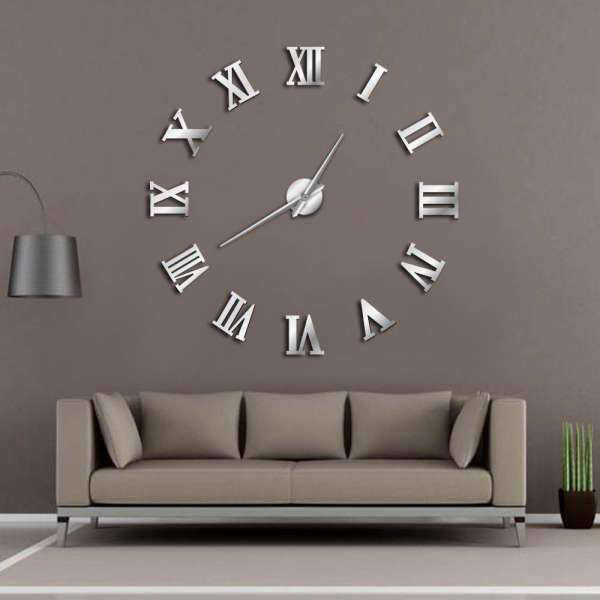 Reloj adhesivo grande números romanos clásicos