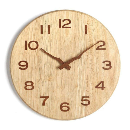 Reloj de pared madera natural 40 cm