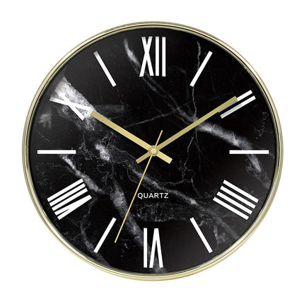Reloj de pared efecto mármol cuarzo