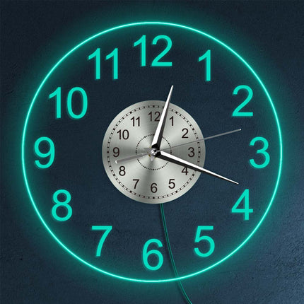 Reloj de pared LED con números grandes