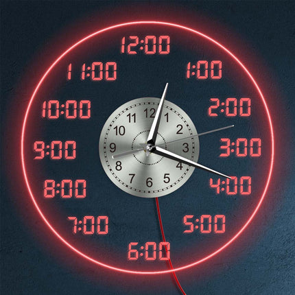 Reloj de pared LED digital luminoso