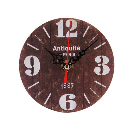 Reloj de pared efecto madera antiguo