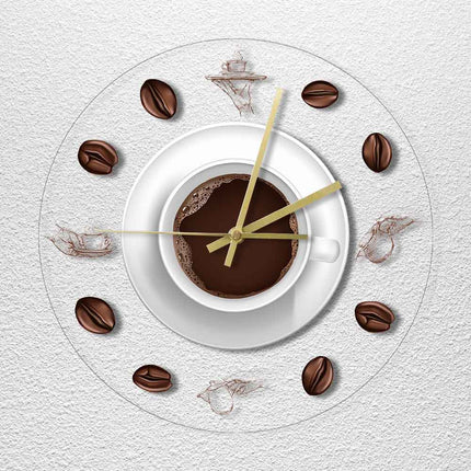 Reloj de pared LED taza de café