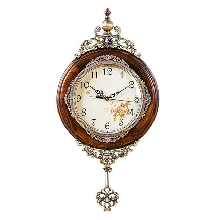 Reloj de pared clásico madera metal