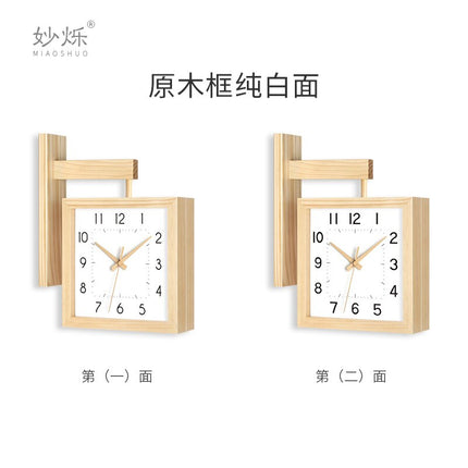 Reloj de pared cuadrado de madera