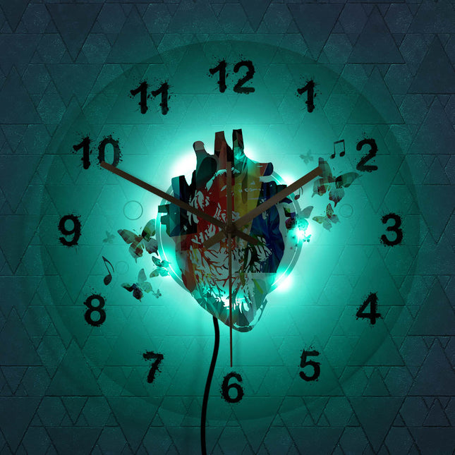 Reloj de pared LED acrílico Corazón
