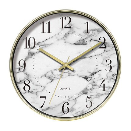 Reloj de pared efecto mármol cuarzo