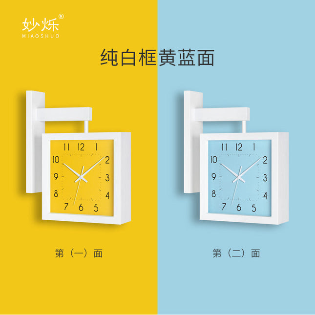 Reloj de pared cuadrado de madera