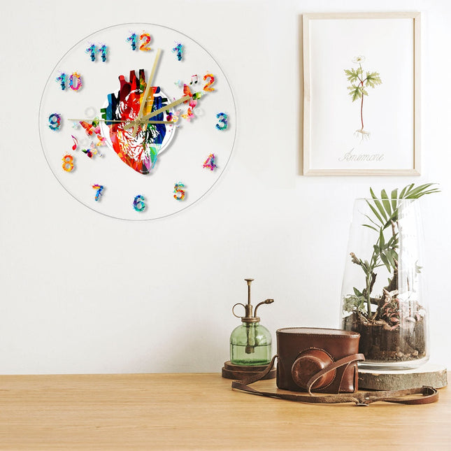 Reloj de pared LED acrílico Corazón