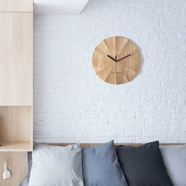 Reloj de pared madera diseño geométrico