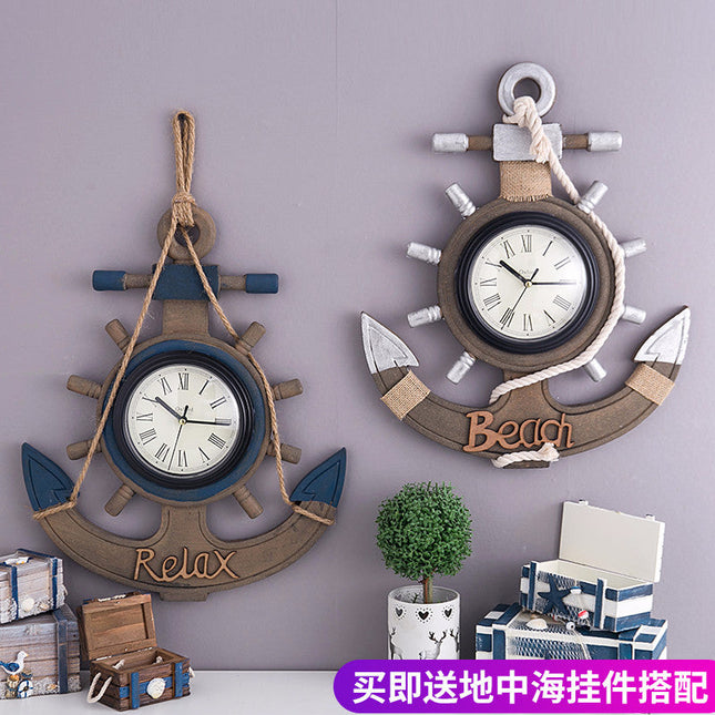 Reloj de pared marinero forma ancla