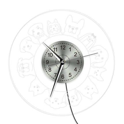 Reloj de pared luminoso razas de perros