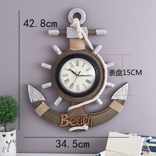 Reloj de pared marinero forma ancla