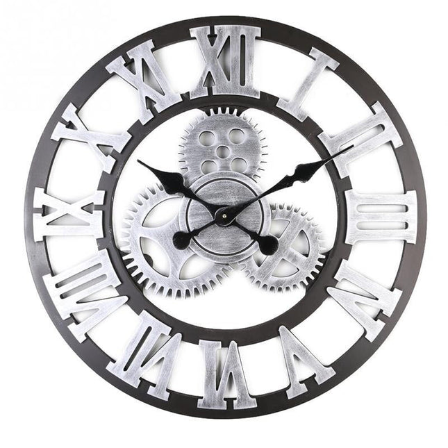Reloj de pared grande con engranajes
